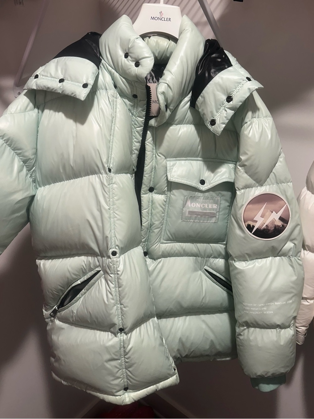 Moncler Mens Mint Green Down Puffer Coat